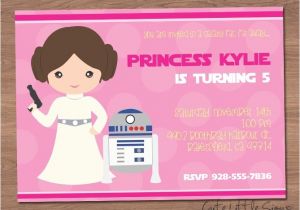 Princess Leia Party Invitations Starwars Princess Leia Birthday Invitation by Cutelittlesigns