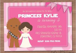 Princess Leia Party Invitations Starwars Princess Leia Birthday Invitation Digital Download