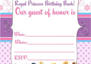 Princess Party Invitations Free Printable Free Printable Disney Princess Birthday Invitations
