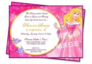 Princess Party Invite Wording Aurora Invitation Sleeping Beauty Invitation Disney