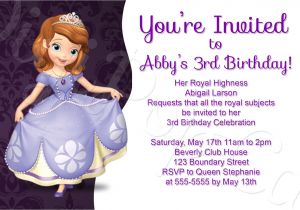 Princess sofia Birthday Invitation Blank Template Princess sofia Birthday Party Invitations Best Party Ideas