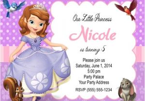 Princess sofia Birthday Invitation Template sofia the First Birthday Party Invitations Personalized