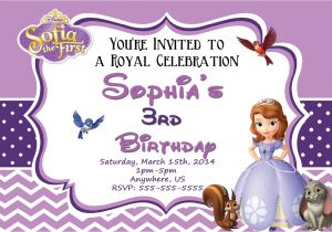 Princess sofia Party Invites sofia Birthday Party Invitations Templates