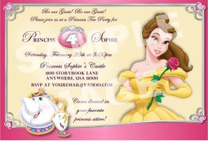 Princess Tea Party Invitation Wording Beauty and the Beast Invitation Belle by Storybooklanecrafts