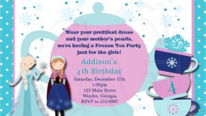 Princess Tea Party Invitation Wording Ice Princess Tea Party Invitation Birthday Digital File