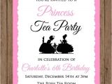 Princess Tea Party Invitation Wording Princess Tea Party Birthday Invitationgirls Pink by