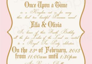 Princess Tea Party Invitations Free Printable Royal Princess Birthday Party Invitation Diy Digital