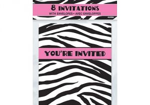 Print Birthday Invitations at Walmart Zebra Print Invitations 8pk Walmart Com