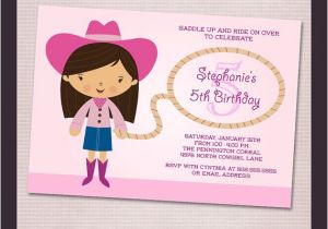 Print My Own Birthday Invitations Pink Cowgirl Birthday Party Printable Invitation Print