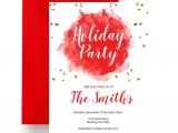 Print Your Own Christmas Party Invitations Festive Holly Holiday Party Invitation Red Gold Open