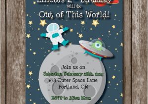 Printable Alien Birthday Invitations Outer Space Birthday Printable Invitation Space Alien