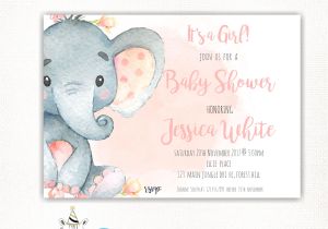 Printable Baby Shower Invitations Elephant theme Elephant Baby Shower Invitation Floral Invite Safari