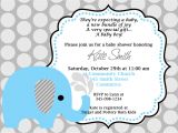 Printable Baby Shower Invitations Elephant theme Printable Blue Elephant Baby Shower Invitation Customized