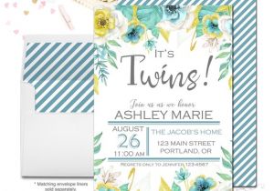 Printable Baby Shower Invitations Twins Printable Twin Baby Shower Invitation Twin Girl Baby