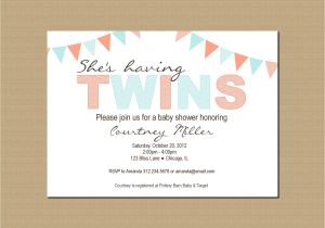 Printable Baby Shower Invitations Twins Twin Baby Shower Invitation Printable by Geminicelebrations