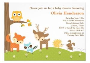 Printable Baby Shower Invitations Woodland Animals Cute Woodland Animal Invitations 5" X 7" Invitation Card