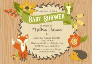 Printable Baby Shower Invitations Woodland Animals Party Pop S Vendor Listing