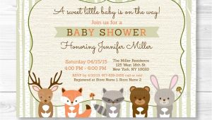 Printable Baby Shower Invitations Woodland Animals Woodland Animals Fox Deer Bear Neutral Baby Shower
