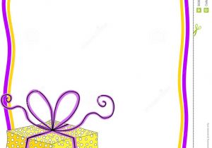 Printable Birthday Invitation Borders and Frames Gift Box Invitation Card with Frame Stock Illustration