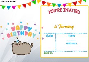 Printable Birthday Invitation Template Free Printable Pusheen Birthday Invitation Template Free