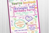 Printable Birthday Invitations for Tweens Items Similar to Printable 5×7 Sleepover Tween Birthday