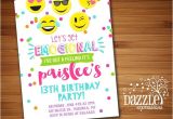 Printable Birthday Invitations for Tweens Printable Tween Emoji Birthday Invitation