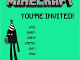 Printable Birthday Party Invitations for 12 Year Old Boy Minecraft Birthday Party Invitations Templates Cimvitation