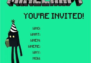 Printable Birthday Party Invitations for 12 Year Old Boy Minecraft Birthday Party Invitations Templates Cimvitation