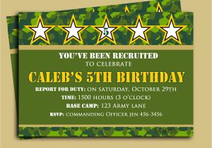Printable Camo Birthday Invitations Camouflage Birthday Invitation Printable or Printed with Free