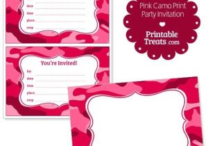 Printable Camo Birthday Invitations Printable Pink Camo Invitations From Printabletreats