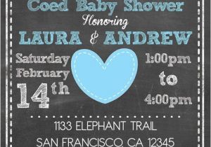 Printable Coed Baby Shower Invitations Printable Elephant theme Coed Couples Baby Shower