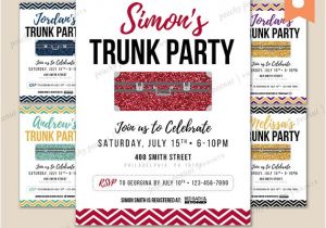Printable College Trunk Party Invitations Printable Graduation Trunk Party Celebration Invitation