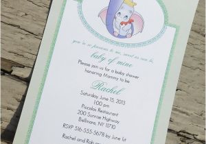 Printable Disney Bridal Shower Invitations Disney S Dumbo Baby Shower Invitation Custom Printable