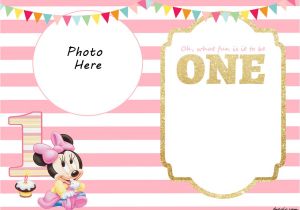 Printable Minnie Mouse First Birthday Invitations Free Printable Minnie Mouse 1st Invitation Templates