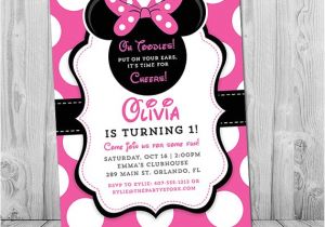 Printable Minnie Mouse First Birthday Invitations Minnie Mouse 1st Birthday Invitations Printable Girls