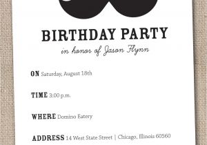 Printable Mustache Birthday Invitations 7 Best Of Mustache Party Invitations Printable Free