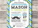 Printable Mustache Birthday Invitations Printable Little Man Mustache Bash Invitation Birthday
