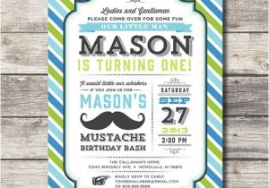 Printable Mustache Birthday Invitations Printable Little Man Mustache Bash Invitation Birthday