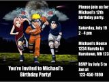 Printable Naruto Birthday Invitations Naruto Invitations 2 Personalized Party Invites