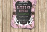 Printable Pink Camo Birthday Invitations Camo Girl Hunting 6 Birthday Party Printable Invitation