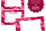 Printable Pink Camo Birthday Invitations Printable Pink Camo Invitations From Printabletreats