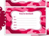 Printable Pink Camo Birthday Invitations Printable Pink Camo Invitations — Printable Treats