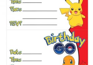 Printable Pokemon Birthday Invitations Go Free