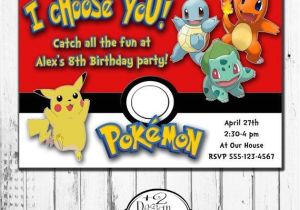 Printable Pokemon Birthday Invitations Pokemon Birthday Invitations Personalized