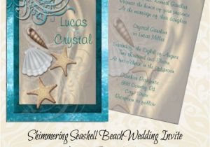 Printable Seashell Wedding Invitations Shimmering Seashell Beach Wedding Invitation Summer Wedding