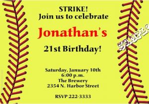 Printable softball Birthday Invitations softball Birthday Invitation