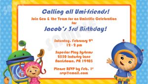 Printable Team Umizoomi Birthday Invitations Printable Team Umizoomi Birthday Invitation 4×6 by
