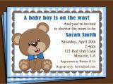 Printable Teddy Bear Baby Shower Invitations Blue Teddy Bear Invitation Printable or Printed with Free