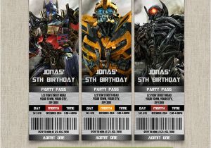 Printable Transformer Birthday Invitations Transformers Birthday Ticket Invitation Instant Download