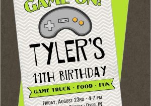 Printable Video Game Birthday Party Invitations Game Truck Printable Invitation Video Gamer the Homespun
